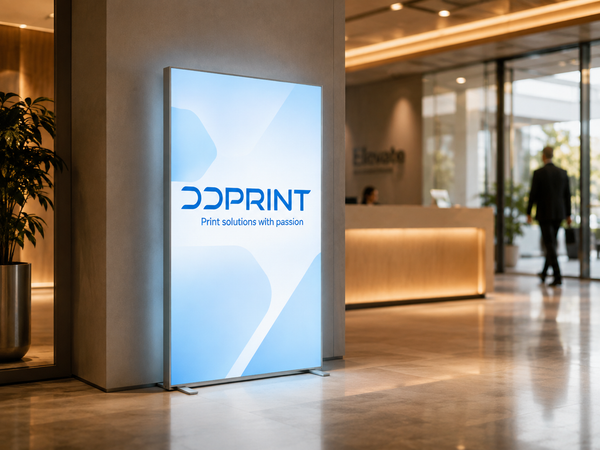 LED-Leuchtrahmen-Display freistehend, System inkl. Druck